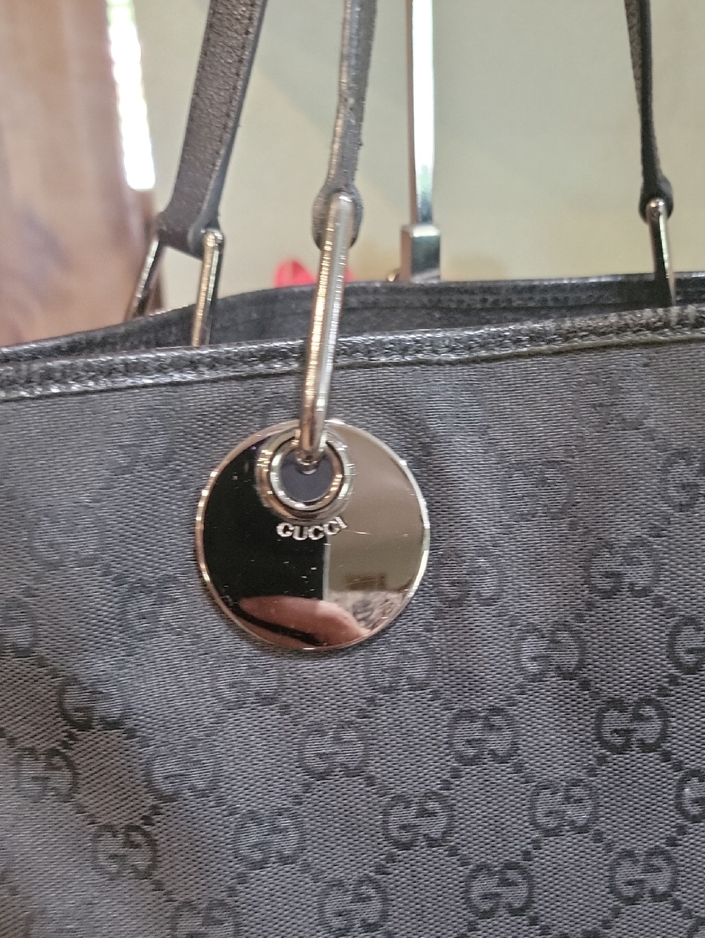 🌵Gucci Black GG Monogram Tote with Silver Hardware - Picture 3 of 15